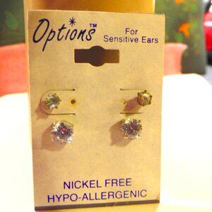 NICKEL FREE HYPO-ALLERGENIC CRYSTAL EARRINGS FOR SENSITIVE EARS